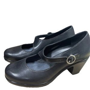 Dansko Shoes Womens 39 Becca Pump Heels Mary Jane 3301020200 Black Leather Round